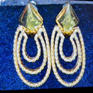 Elegant Vintage Monet Gold-Tone Earrings
